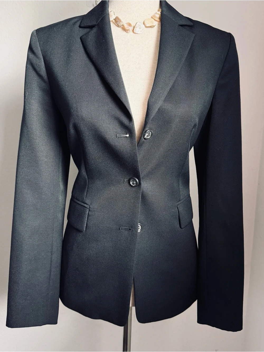 J.Crew Collection 100% Wool Blazer 3-Button Made in Japan Black Size 6 Womens